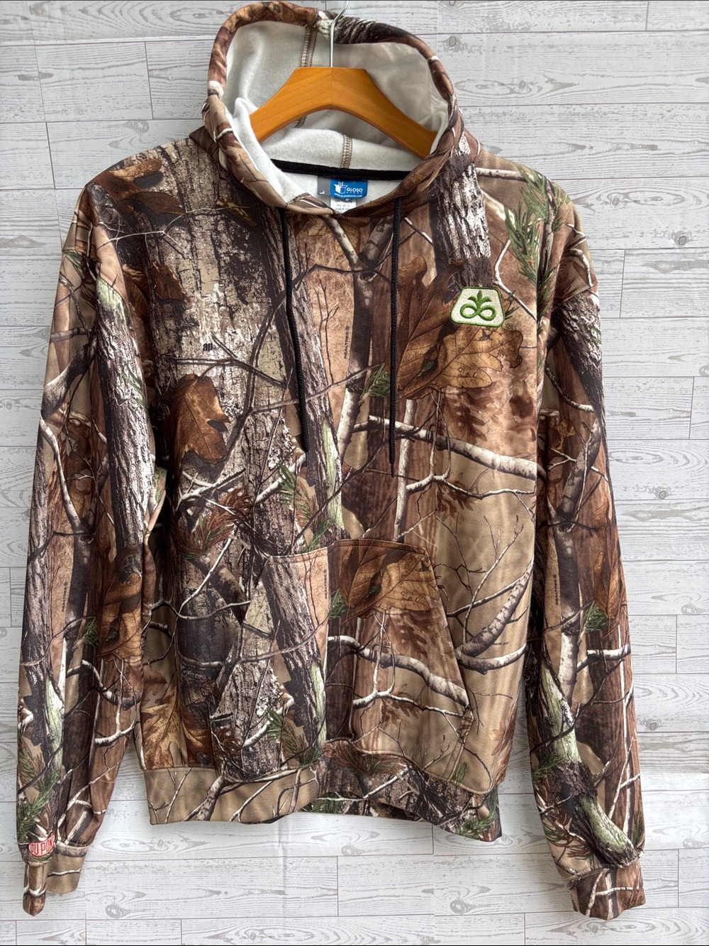 Pioneer Seed Realtree camouflage sweatshirt Camo Utility Hoodie Mens large hunt